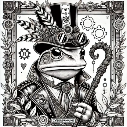 Free Coloring Pages - Steampunk Frog