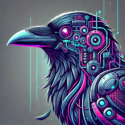 Free Coloring Pages - Cyberpunk Raven